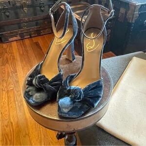 Velvet Ankle Strap Heels